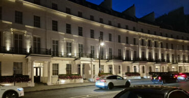 Lighting scheme on Belgravia terrace