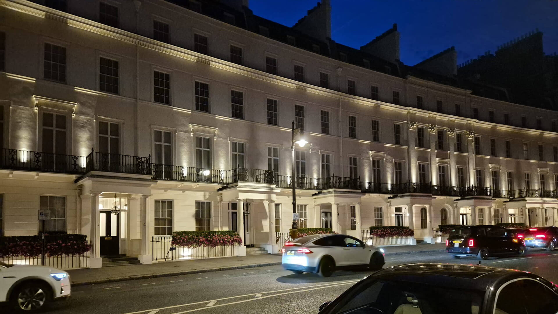 Lighting scheme on Belgravia terrace
