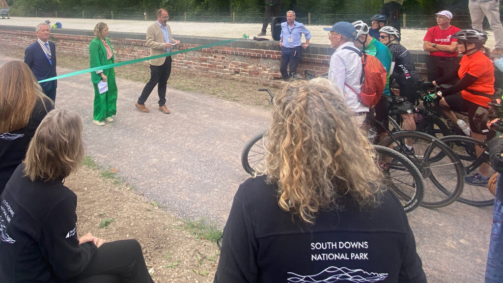 Ribbon cutting ceremony at the opening of the new section of The Centurion Way