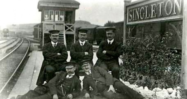 Staff at Singleton Station in the early twentieth century