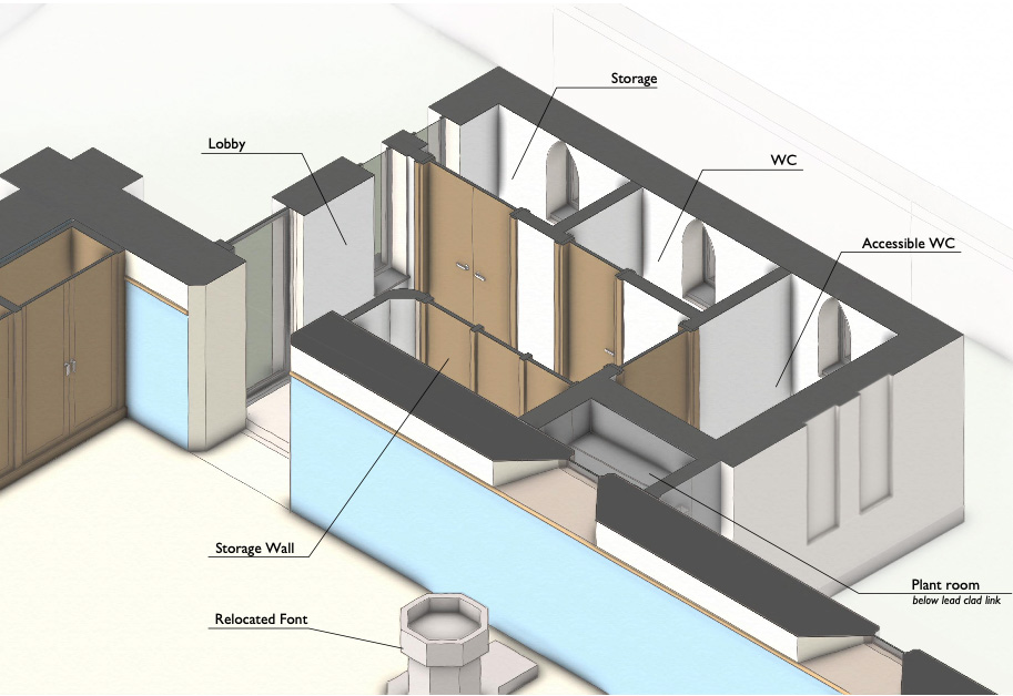 Plan of Holy Trinity, Plaistow new annexe interior spaces