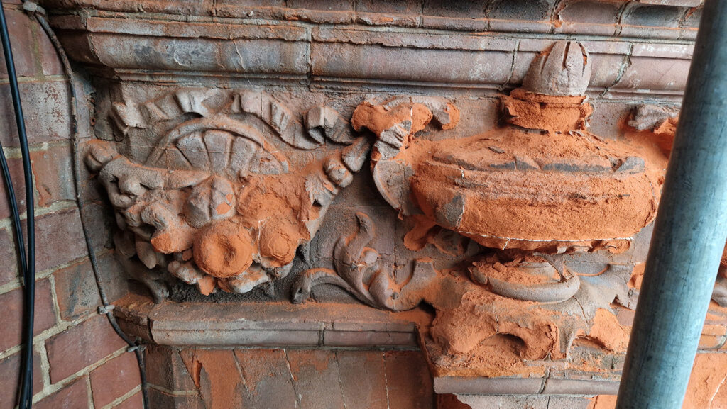 red brick work detail